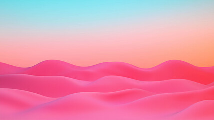 Obraz premium smooth abstract background with fluid pink waves and gradient sky. soft curves create calming and serene atmosphere, perfect for various design projects