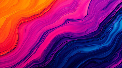 Obraz premium Vibrant abstract background with smooth fluid lines in orange, pink, and purple hues, creating dynamic and energetic visual experience