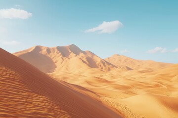 Fototapeta premium Majestic Desert Landscape with Rolling Dunes and Clear Blue Sky