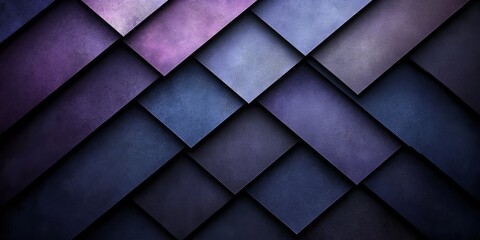 Layered textured squares create an abstract pattern of purple hues