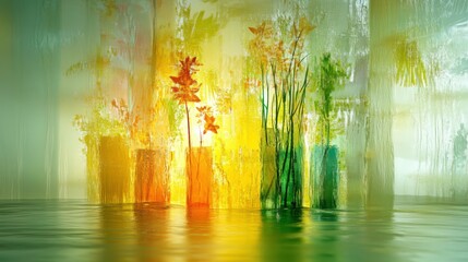 Obraz premium Whimsical Ethereal Landscape with Abstract Forms