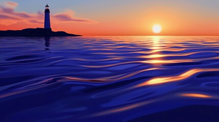 Sea Rising Bright Moon Lighthouse Guide