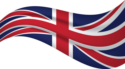 United Kingdom wavy flag, waving flag vector illustration