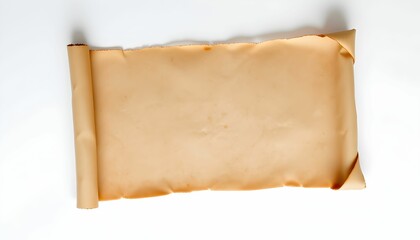Obraz premium An Ancient Scroll on White Backdrop Reveals History's Secrets