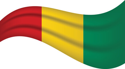 Guinea wavy flag, waving flag vector illustration