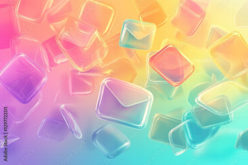 Fototapete colorful floating envelopes create a whimsical digital backdrop for communication concepts. generati