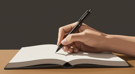 新しいジャーナルに書き出す瞬間の手のアップ