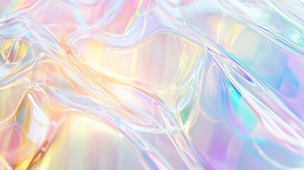 Obraz premium Holographic foil with pastel gradient waves. Abstract background design