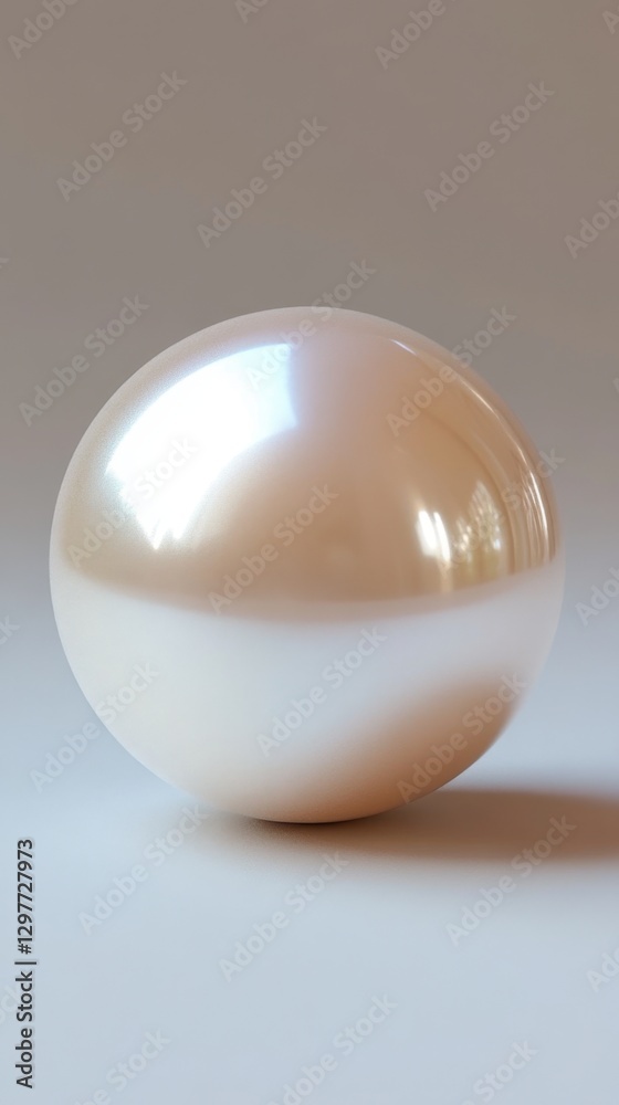 Poster Luminous pearl reflecting soft light on a smooth surface creating a serene and elegant visual harmony perfect for design