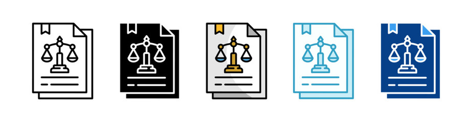 Constitution Document Icon Set Multiple Style Collection