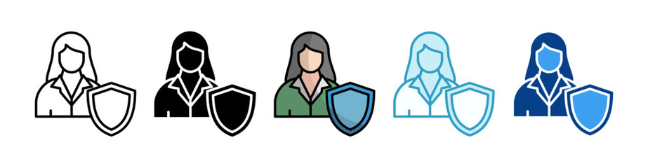 Compliance Officer Icon Set Multiple Style Collection