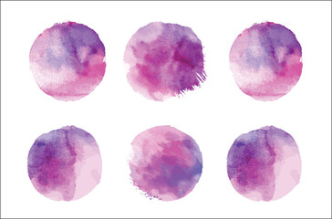 Pink Watercolor Circle Clipart – Hand-Painted Abstract Vector Design
