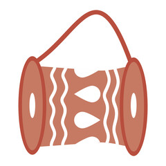 traditional Painted Drum for Holi Celebration