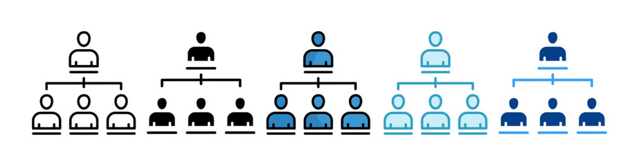 Governance Chart Icon Set Multiple Style Collection