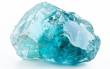 Stunning blue crystal showcases intricate natural formations and vibrant colors in a bright display of mineral beauty