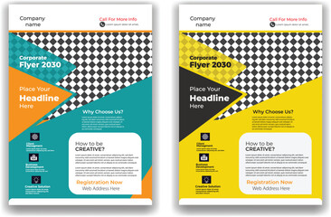 Corporate & Business Flyer Brochure Template Design, abstract business flyer, vector template design.