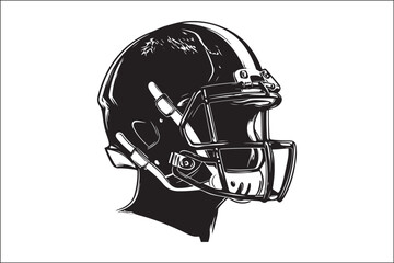 Fototapeta premium American Football Helmet Vector | Rugby Helmet Clipart | Sports SVG Illustration