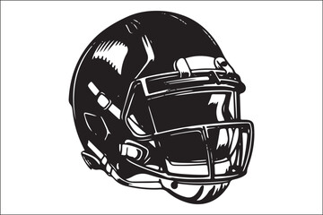 Fototapeta premium American Football Helmet Vector | Rugby Helmet Clipart | Sports SVG Illustration