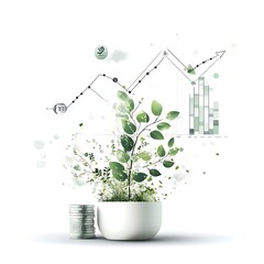 Growth strategies business insights financial trends digital environment data visualization concept