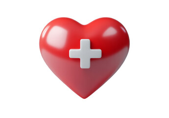 Obraz premium Medical Red Heart with Cross PNG