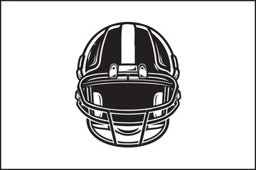 Fototapeta premium American Football Helmet Vector | Rugby Helmet Clipart | Sports SVG Illustration