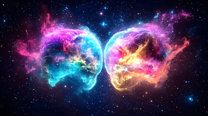 Fototapeta premium Cosmic Nebulae Dance in Space