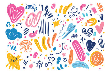 Hand-Drawn Floral Patterns - Colorful AI-Generated Vector.