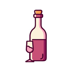 Wine Bottle with Wine Icon