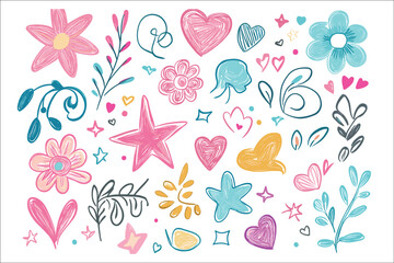 Hand-Drawn Floral Patterns - Colorful AI-Generated Vector.