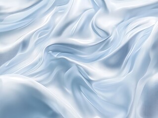 Obraz premium Elegant flowing light blue fabric waves and smooth curves backdrop