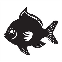 One bluegill fish silhouette icon vector illustration design