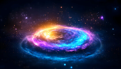 Cosmic swirl galaxy, space nebula