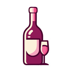 Wine Bottle with Glass Celebration Icon