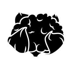 White Broccoli Vector - Fresh and Healthy Vegetable Silhouette Icons