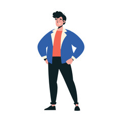 Person Standing in Blue Jacket