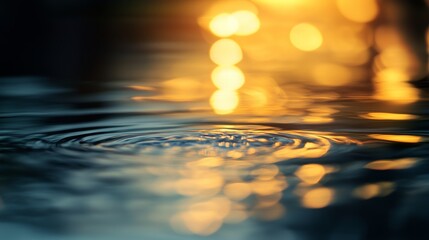 Ripples of water waves under the golden halo