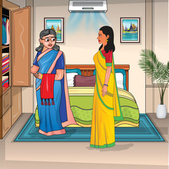 indian family illustration