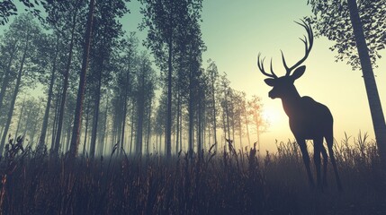 Obraz premium A Deer in the Forest
