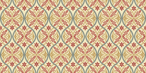 vector seamless pattern with leaves tribal abstract 