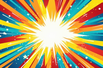 Fototapeta premium Abstract comic book-style illustration burst effect background filled Energetic book action