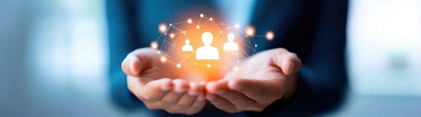 Pair hands holding small group people connected by business advocating for gender