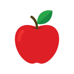 Fresh red apple vector with white background