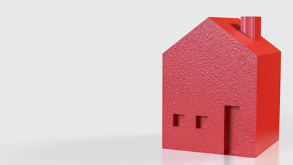 The Red House  for property or real estate  concept 3d Rendering.