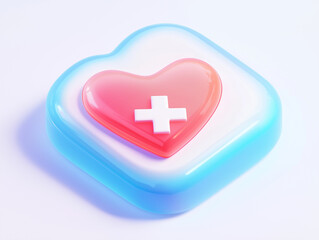 Obraz premium red heart on a white background