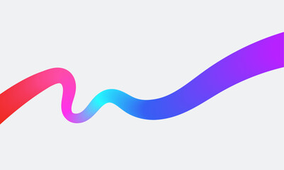 Fluid abstract line. Colorful gradient wave shape for abstract background.