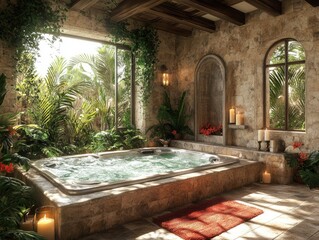 Relax in a Tranquil Hot Tub Oasis: Spa Day at Home