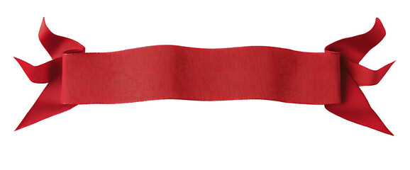 Red ribbon, a long strip of red paper, isolated on a white background.PNG