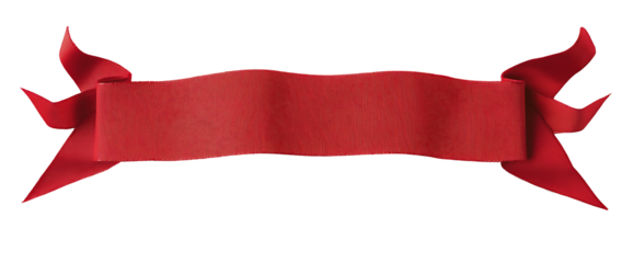 Red ribbon, a long strip of red paper, isolated on a white background.PNG