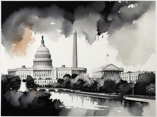 "Monochrome Majesty: Washington D.C. in Ink"