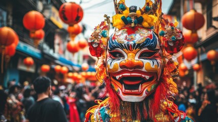 Fototapeta premium Colorful Traditional Festival Parade Atmosphere